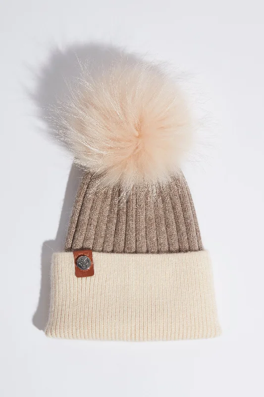 Harley Pom Pom Hat - Taupe/Almond