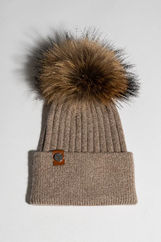 Harley Pom Pom Hat - Taupe