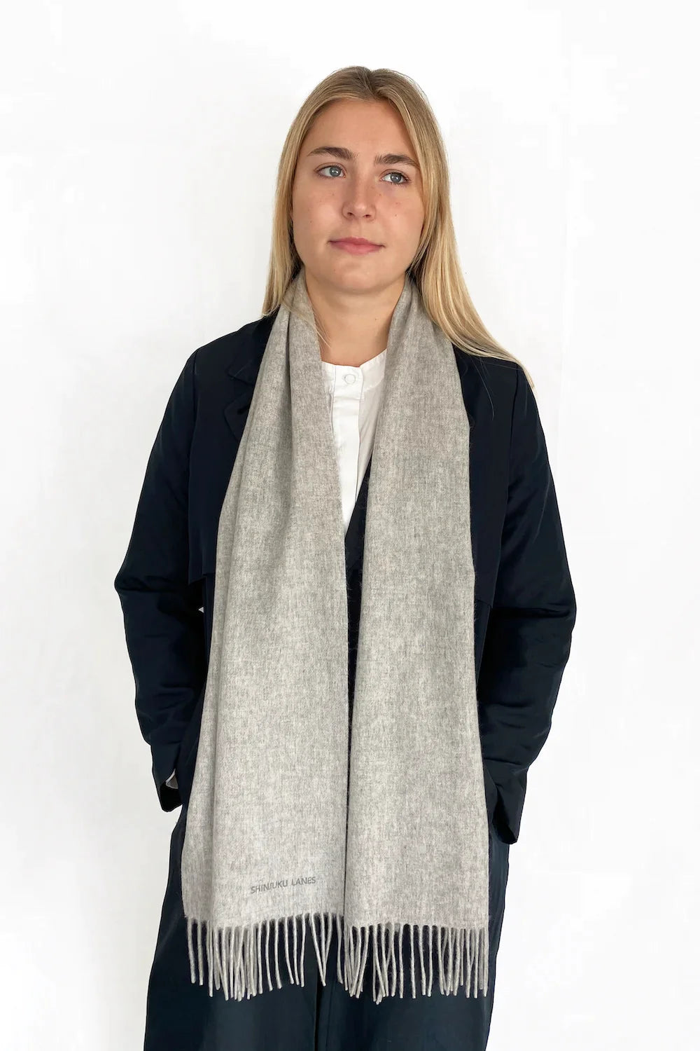 100% Organic Cashmere Scarf - Heather Grey