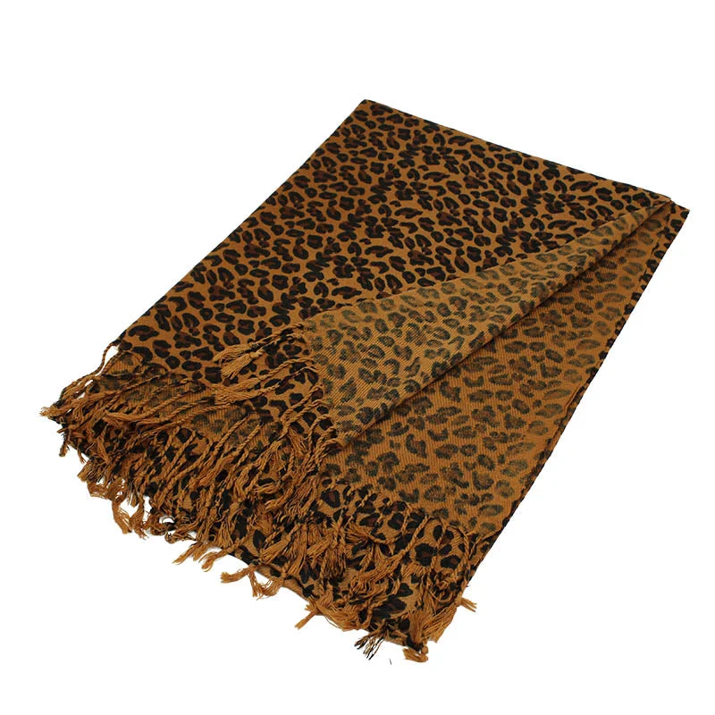 12-pack Leopard Print Pashmina Scarf Shawls LP