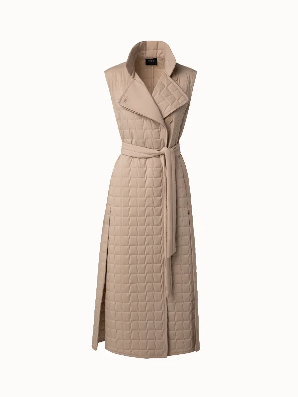 Quilted Trapezoid Long Gilet