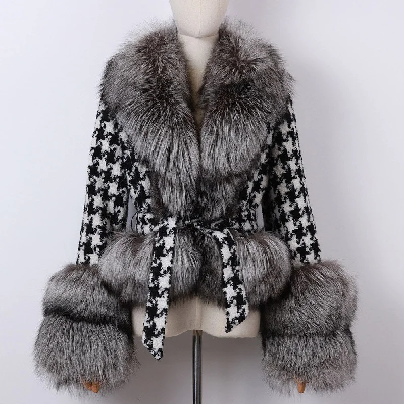 Real Fox Fur Collar Winter Jacket Women