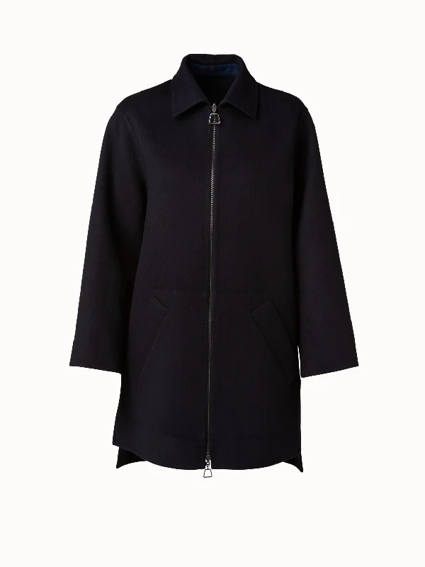 Reversible Wool Double-Face Short Coat