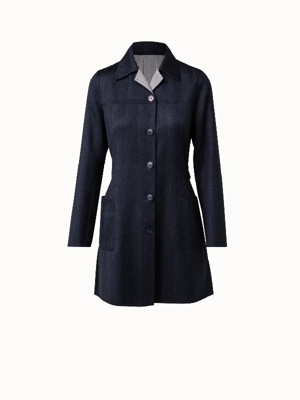 Reversible Wool Double-Face Short Coat