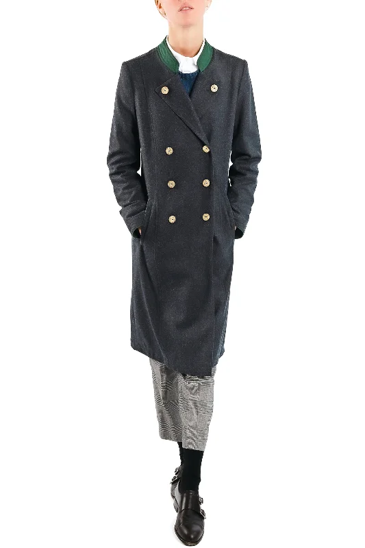 Double-breasted coat from Austrian loden in anthracite