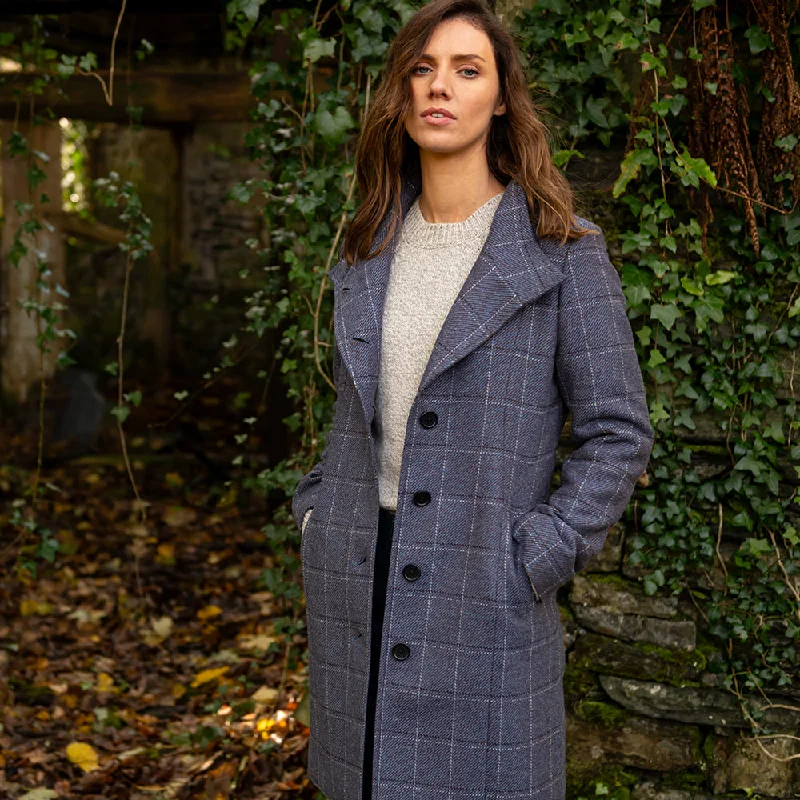 Sinead Navy Thirsk Tweed Coat