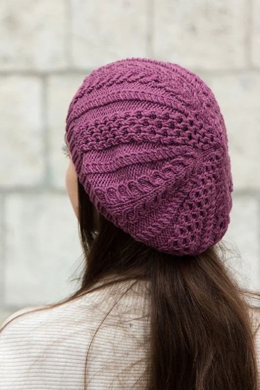 Soft Merino Wool Knit Beret Braid Tam