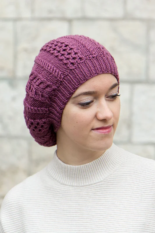 Soft Merino Wool Knit Beret Braid Tam