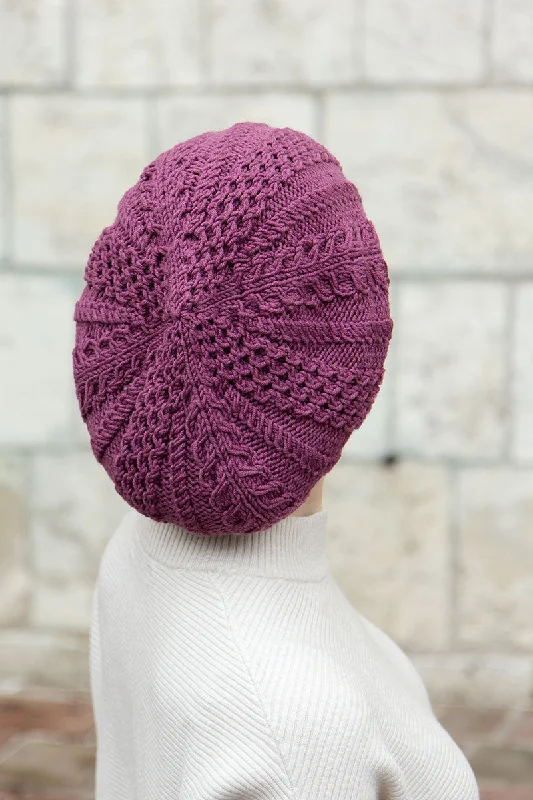 Soft Merino Wool Knit Beret Braid Tam