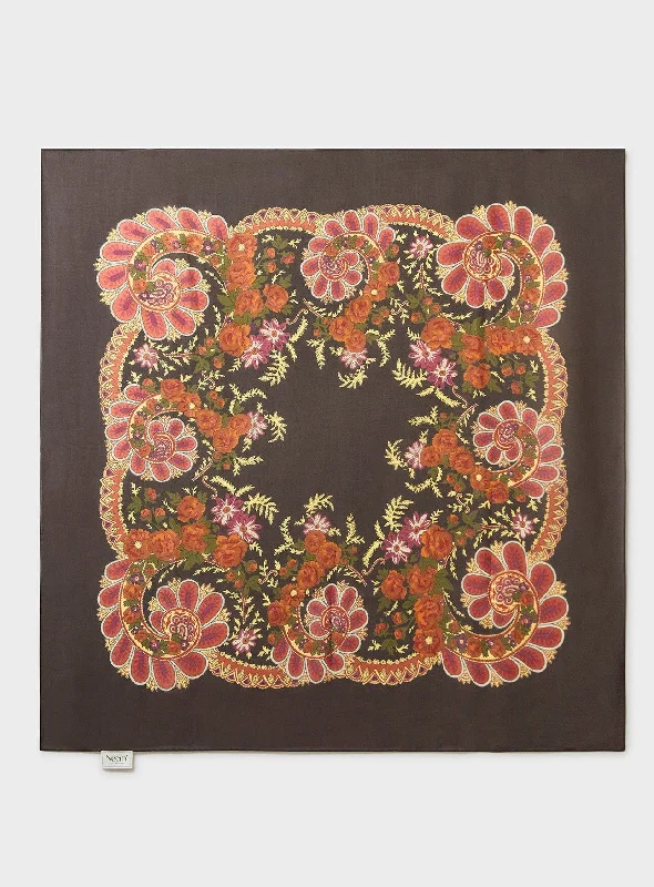 Tencel Flamboyant Orange Paisley Scarf