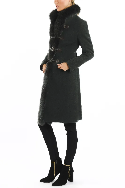 Coat from authentic Tyrolean loden in dark green